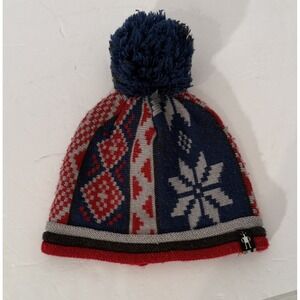 Smartwool Kid Snowflake Beanie Deep Navy W/ball; Sz L/XL; RN#116388 SW18023-F19